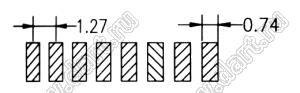 BL1420-1108Z штыри однорядные SMD горизонтальные; 8-конт.