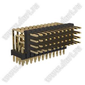 BL1320-24048R1 штыри четырехрядные угловые с двойным изолятором угловые, тип R1; 48-конт.