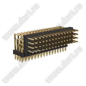 BL1320-24064R1 штыри четырехрядные угловые с двойным изолятором угловые, тип R1; 64-конт.