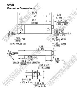 3059L-1-103MLF резистор подстроечный многооборотный; R=10кОм