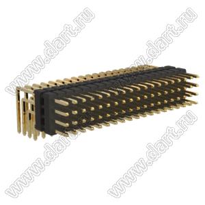 BL1320-24076R2 штыри четырехрядные угловые с двойным изолятором угловые, тип R2; 76-конт.