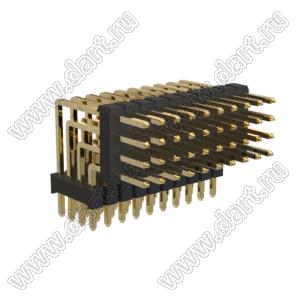 BL1315-24040R1 штыри четырехрядные угловые с двойным изолятором угловые, тип R1; 40-конт.