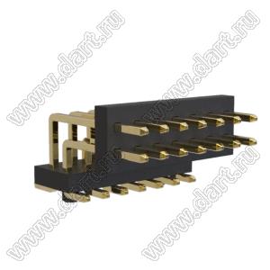 BL1425-12014M-PG-2.5 штыри двухрядные SMD угловые горизонтальные с направляющими в плату; 14-конт.