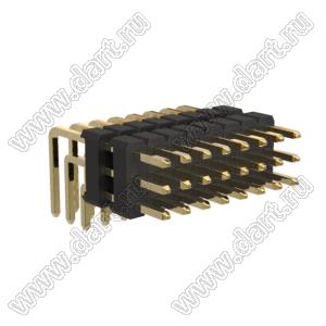 BL1320-23024R2 штыри трехрядные угловые с двойным изолятором угловые, тип R2; 24-конт.