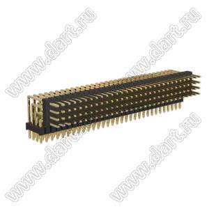 BL1320-24124R1 штыри четырехрядные угловые с двойным изолятором угловые, тип R1; 124-конт.