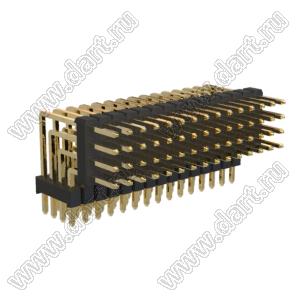 BL1320-24060R1 штыри четырехрядные угловые с двойным изолятором угловые, тип R1; 60-конт.