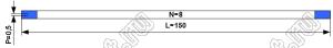 BLFPC P0,5 8PIN 150mm шлейф плоский сверхтонкий FFC/FPC; 8-конт.; длина 150мм; контакты на одной поверхности