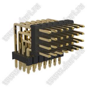 BL1320-24028R1 штыри четырехрядные угловые с двойным изолятором угловые, тип R1; 28-конт.