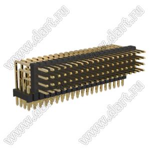 BL1320-24080R1 штыри четырехрядные угловые с двойным изолятором угловые, тип R1; 80-конт.