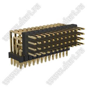 BL1320-24052R1 штыри четырехрядные угловые с двойным изолятором угловые, тип R1; 52-конт.