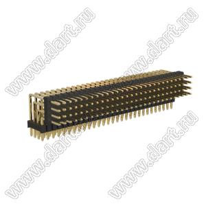 BL1320-24116R1 штыри четырехрядные угловые с двойным изолятором угловые, тип R1; 116-конт.