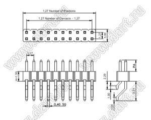 BL1415-12038Z штыри двухрядные SMD горизонтальные; 38-конт.