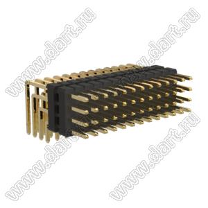 BL1320-24052R2 штыри четырехрядные угловые с двойным изолятором угловые, тип R2; 52-конт.