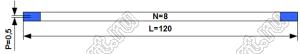 BLFPC P0,5 8PIN 120mm шлейф плоский сверхтонкий FFC/FPC; 8; длина 120мм; контакты на одной поверхности