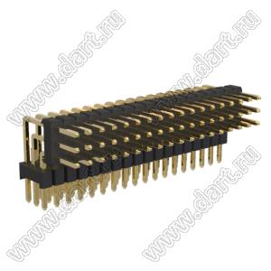 BL1315-23054R1 штыри трехрядные угловые с двойным изолятором угловые, тип R1; 54-конт.