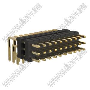 BL1320-23030R2 штыри трехрядные угловые с двойным изолятором угловые, тип R2; 30-конт.