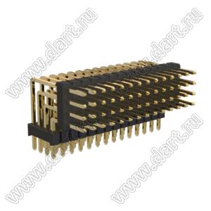 BL1320-24056R1 штыри четырехрядные угловые с двойным изолятором угловые, тип R1; 56-конт.