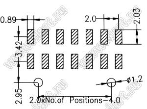 BL1320-1218Z-PG штыри двухрядные SMD горизонтальные с направляющими в плату; 36-конт.