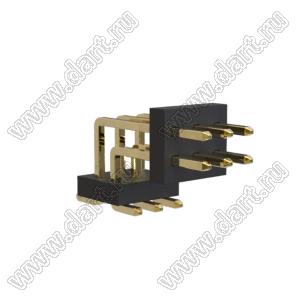 BL1425-12006M-PG-2.5 штыри двухрядные SMD угловые горизонтальные с направляющими в плату; 6-конт.