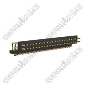 BL1415-12046M-PG штыри двухрядные SMD угловые горизонтальные с направляющими в плату; 46-конт.