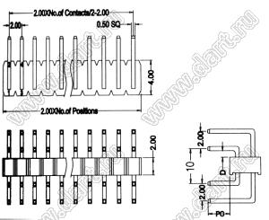 BL1320-1234R штыри двухрядные (перемычки); 2x34-конт.