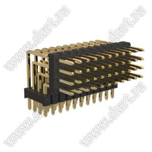 BL1320-24044R1 штыри четырехрядные угловые с двойным изолятором угловые, тип R1; 44-конт.
