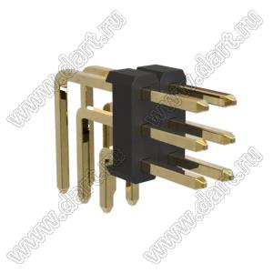 BL1315-1302R штыри трехрядные угловые; 3x2-конт.