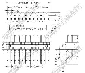 BL1425-12092Z-PG штыри двухрядные SMD горизонтальные с направляющими в плату; 92-конт.