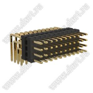 BL1320-24044R2 штыри четырехрядные угловые с двойным изолятором угловые, тип R2; 44-конт.