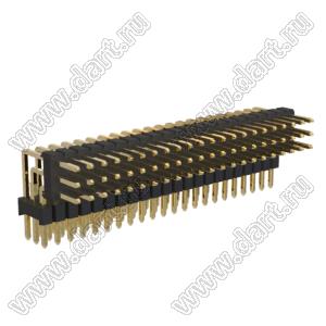 BL1315-23066R1 штыри трехрядные угловые с двойным изолятором угловые, тип R1; 66-конт.