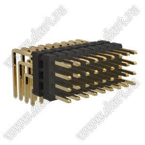 BL1315-24036R2 штыри четырехрядные угловые с двойным изолятором угловые, тип R2; 36-конт.