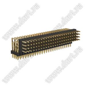 BL1320-24100R1 штыри четырехрядные угловые с двойным изолятором угловые, тип R1; 100-конт.