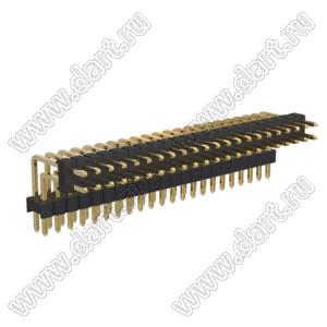 BL1315-2244R2 штыри двухрядные с двойным изолятором угловые, тип R2; 44-конт.