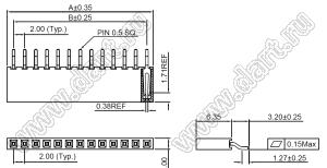 BF088-21-A-L-D разъем кабель-плата; P=2,0мм; 21-конт.