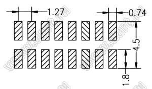 BL1425-12040Z-2.5 штыри двухрядные SMD горизонтальные; 40-конт.