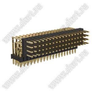 BL1320-24076R1 штыри четырехрядные угловые с двойным изолятором угловые, тип R1; 76-конт.