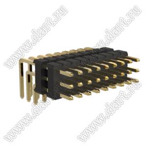 BL1320-23027R2 штыри трехрядные угловые с двойным изолятором угловые, тип R2; 27-конт.