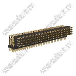 BL1320-24128R1 штыри четырехрядные угловые с двойным изолятором угловые, тип R1; 128-конт.