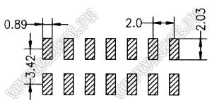 BL1320-1227Z штыри двухрядные SMD горизонтальные; 54-конт.
