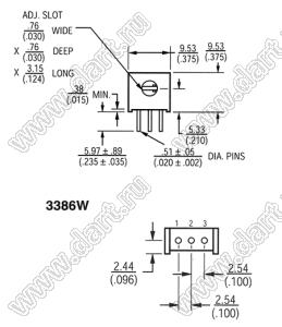 3386W-1-200 (20R) резистор подстроечный, однооборотный; R=20(Ом)