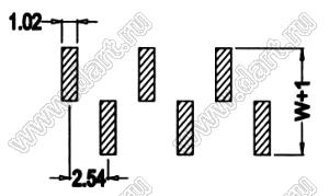 BL1225-1104M3 штыри однорядные SMD горизонтальные, тип 3; шаг 2.54мм; H=2.5мм; 4-конт.