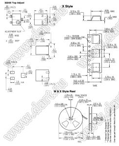 3224X-1-102 резистор подстроечный, для поверхностного (SMD) монтажа; R=1кОм