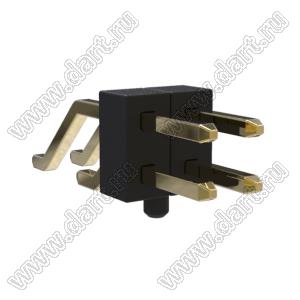 BL1320-1202Z-PG штыри двухрядные SMD горизонтальные с направляющими в плату; 4-конт.