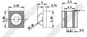 BLE3535-CW-B0-WB-R2-0) светодиод SMD; типоразмер 3535; белый холодный; 6500К; 114-122лм (тип.); Ra=70; VF=2,9В (тип.); Iн=350мА