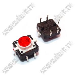 TS-G010R кнопка тактовая с подсветкой; красный светодиод