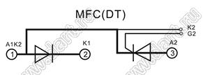 MFC25A1600V-DT модуль силовой тиристорно-диодный; I max=25А; V max.=1600В