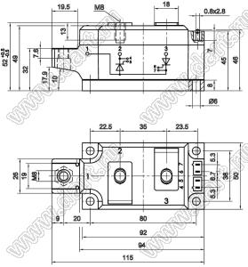 SKKT330/16E модуль силовой тиристор-тиристор SKKT; Vrrm=1600В