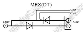 MFX130А1600V-DT модуль силовой диодно-тиристорный; I max=130А; V max.=1600В