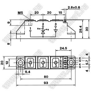 SKKH72/16E модуль силовой диод-тиристорный SKKH; Vrrm=1600В