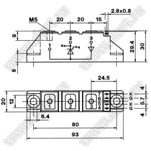 SKKH27/18E модуль силовой диод-тиристорный SKKH; Vrrm=1800В